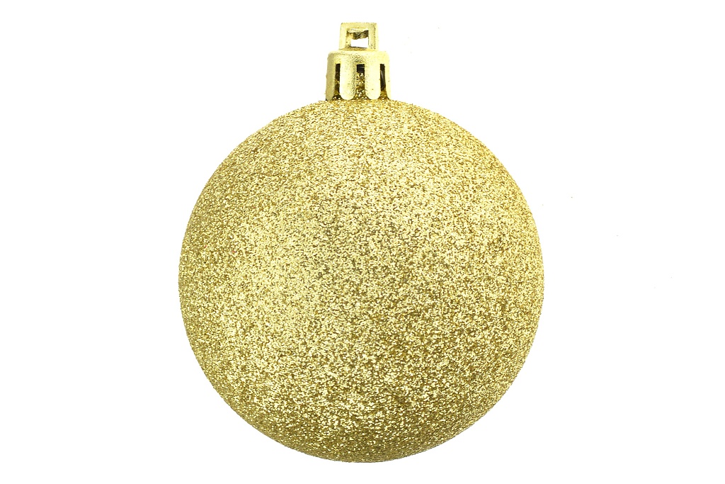 Vánoční koulička (6cm) - Zlatá, se třpytkami, 1ks